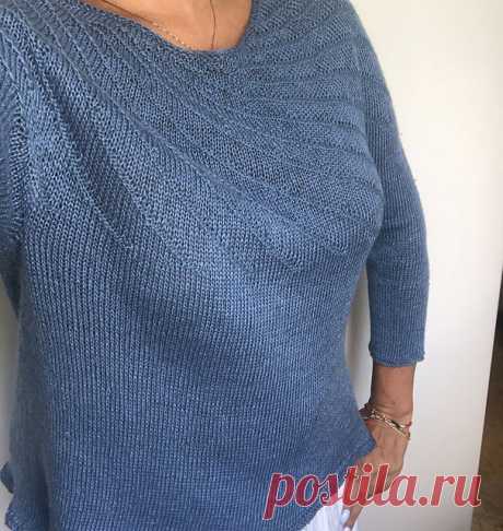 Пуловер с круглой кокеткой KP Yoke Rasen - Вяжи.ру