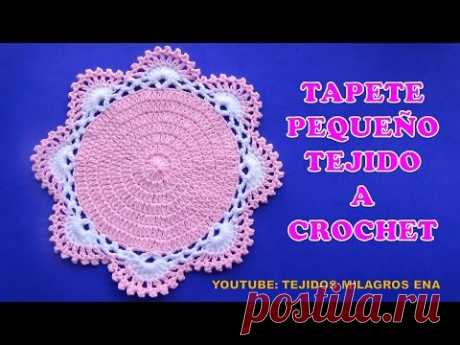 TAPETE N° 3 A CROCHET PASO A PASO FÁCIL en puntos altos y pavo real  - POSA VASOS