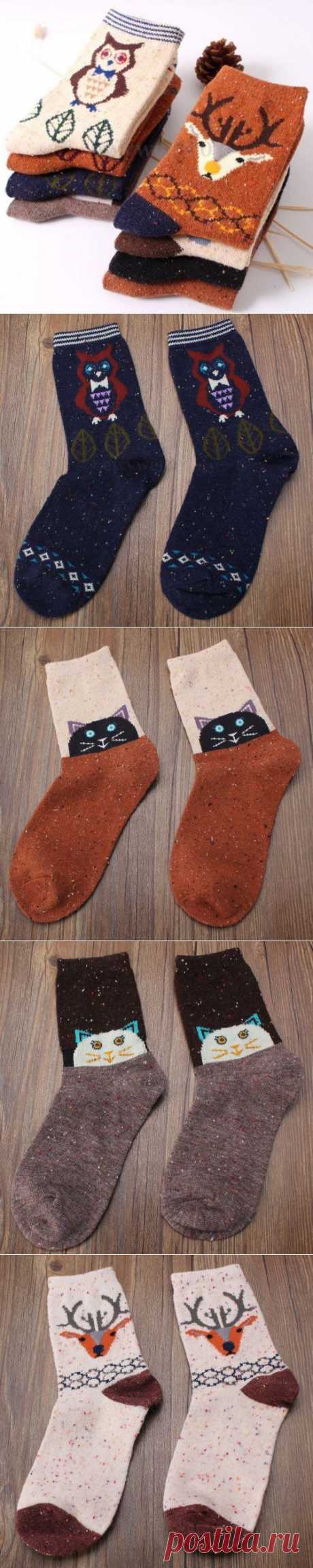 Women Cartoon Cotton Ankle Socks Warm Winter Deer Wool Christmas Santa Xmas Gift | eBay