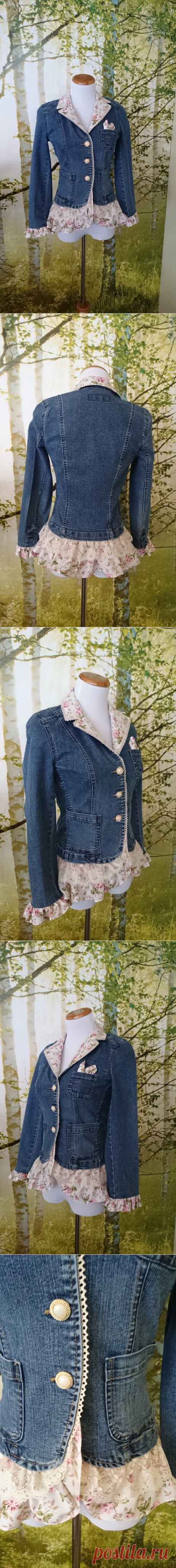 Women's denim jacket embellished with от MiaBellaOriginalBags