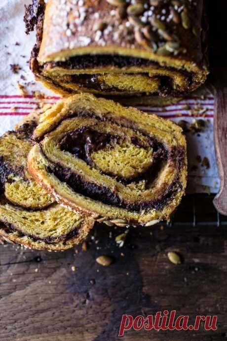 Chocolate Cinnamon Swirl Pumpkin Brioche Bread