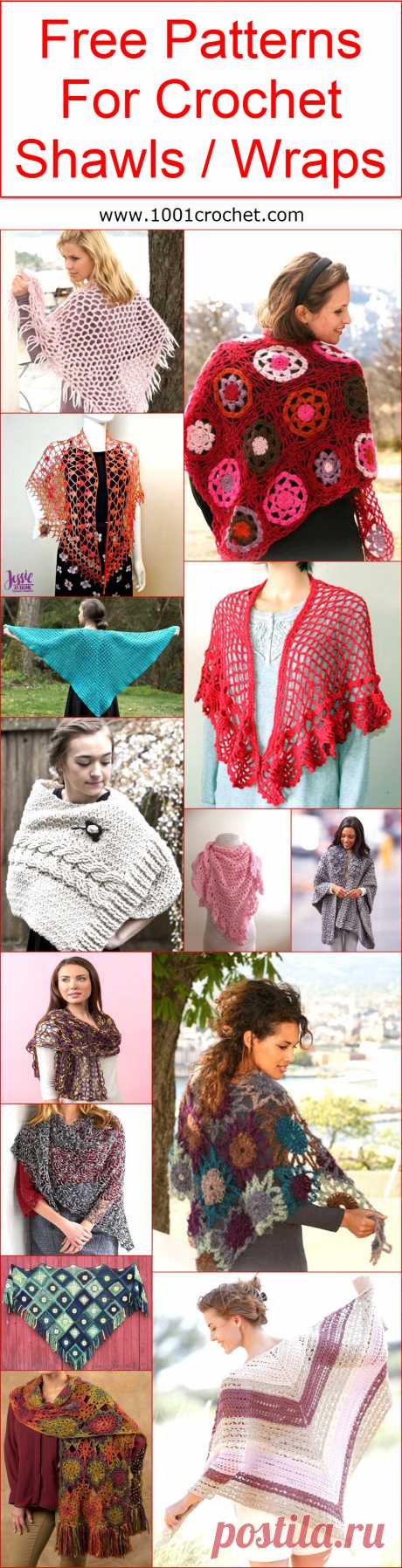 Free Patterns For Crochet Shawls / Wraps | 1001 Crochet