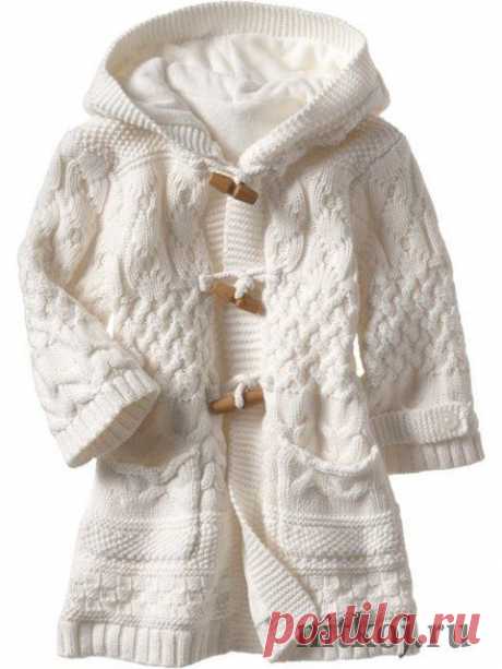 Вязаное пальто спицами для девочки » Ниткой - вязаные вещи для вашего дома, вязание крючком, вязание спицами, схемы вязания