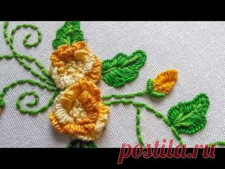 Embroidery Designs | Cast on Flower by hand |  HandiWorks #67