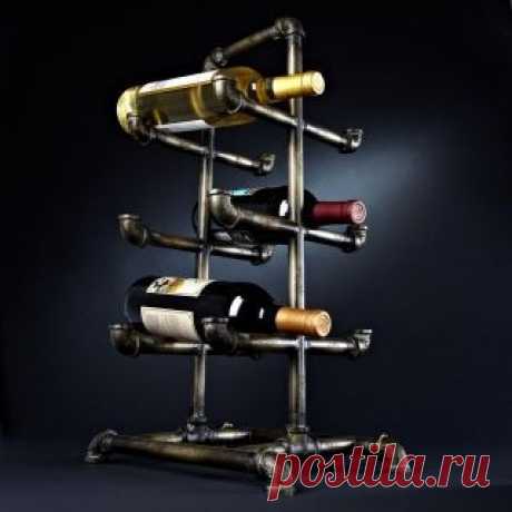 Industrial Age Metal Pipe Wine Rack