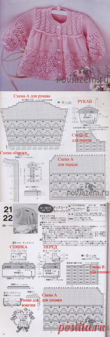 Кофточка спицами малышу по китайским схемам