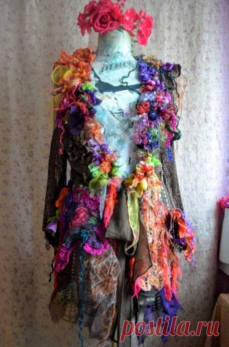 Embellished cardigan bohemian jacket art to wear fairy gypsy | Etsy