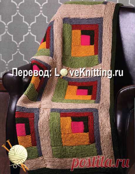 Плед из квадратов | Loveknitting.ru