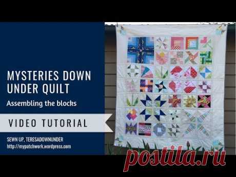 Assembling the blocks - Mysteries Down Under quilt