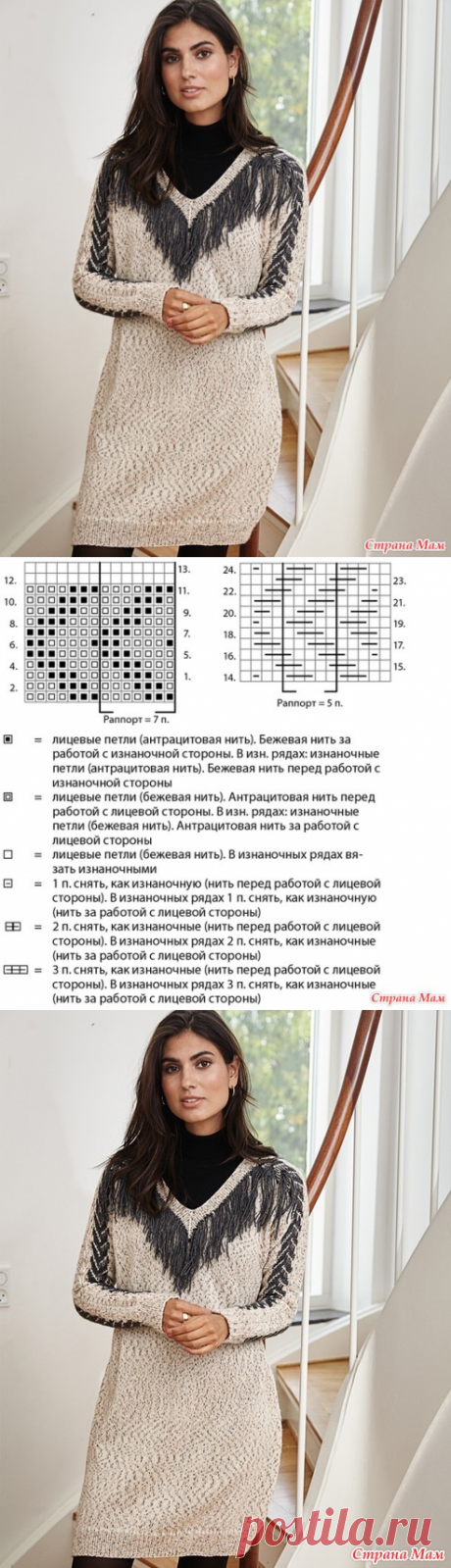 Туника с бахромой. - ВЯЗАНАЯ МОДА+ ДЛЯ НЕМОДЕЛЬНЫХ ДАМ - Страна Мам