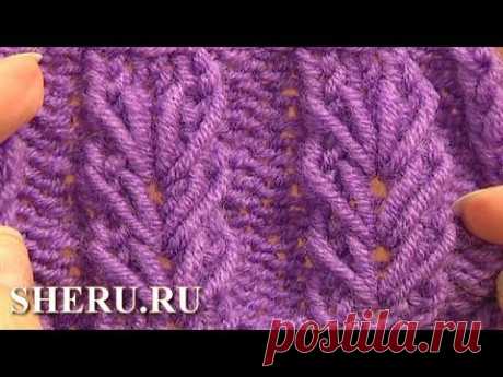 Knitting Wheat Ear Stitch Урок 6 Вязаный узор спицами