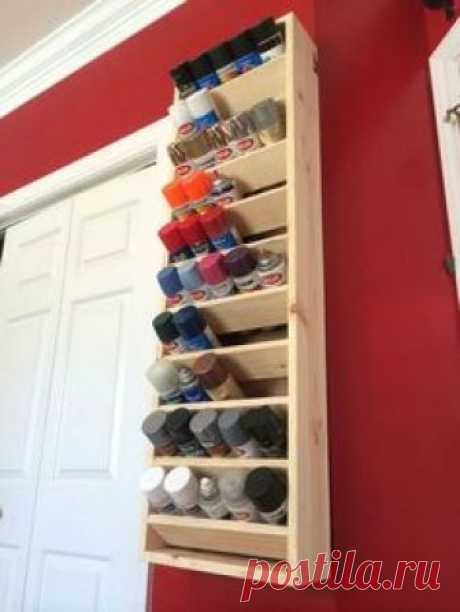 Spray paint storage rack with good tutorial.