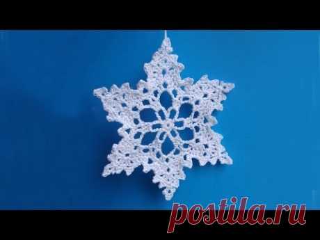 Снежинка крючком How to crochet snowflake  Урок вязания