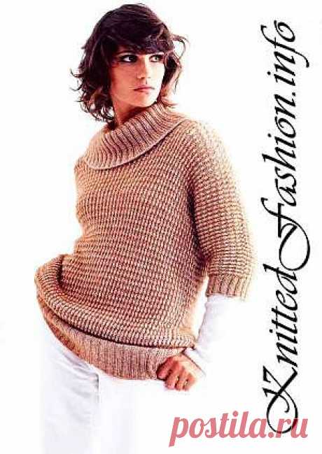 Цельнокроеный пуловер - KnittedFashion.info - Модное Вязание