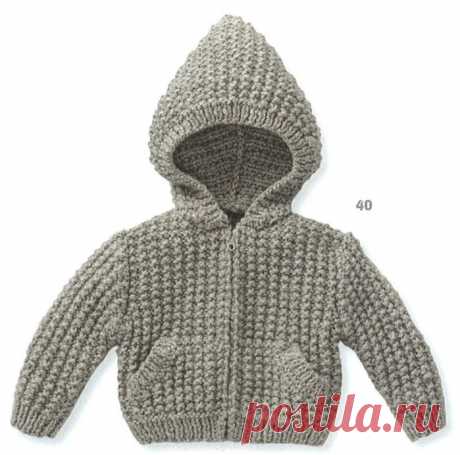 Вязание для малышей кофточки Blouson, модель 40 из Bergere de France, Tricot Baby, 160, 2011