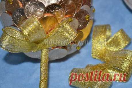 Золотое дерево из монет: мастер-класс с пошаговыми фото
