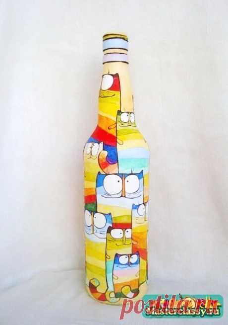 Превращаем обычную бутылку в дизайнерскую вазу — Сделай сам, идеи для творчества - DIY Ideas