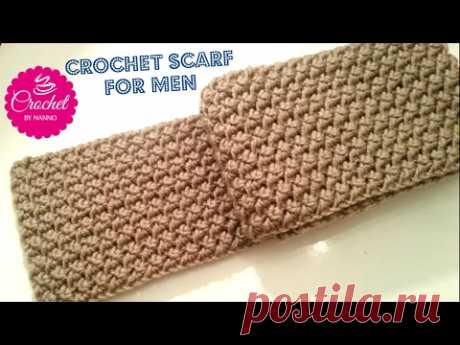 How to Crochet a Scarf for Men #1 |☕ The Crochet Shop Exclusive Free tutorials