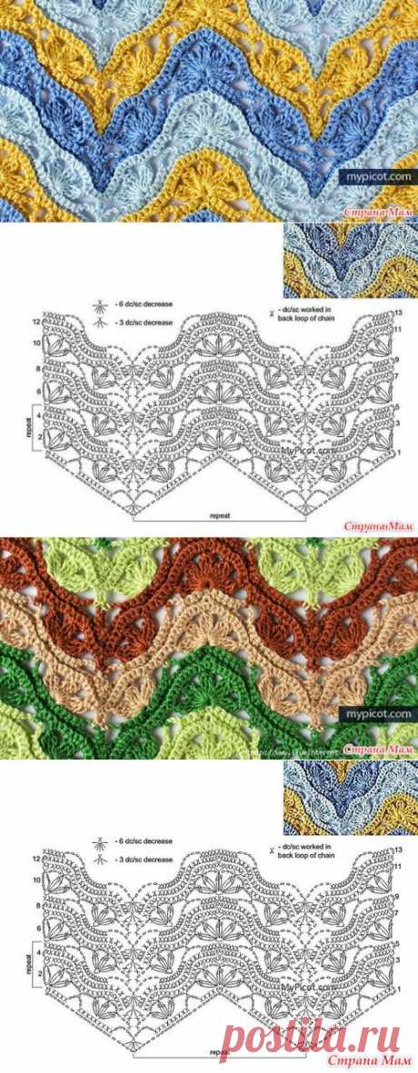 Узор вязания крючком - Вязание - Страна Мам