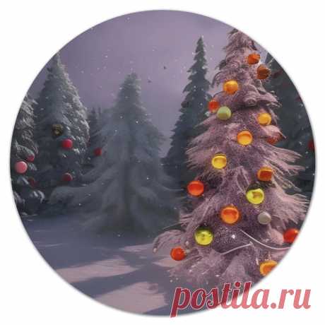 Коврик для мышки (круглый) Зимний новогодний лес #4635750 в Москве, цена 400 руб.: купить коврик для мышки с принтом от Anstey в интернет-магазине