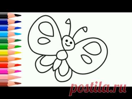 Как нарисовать бабочку - Рисование, раскраска