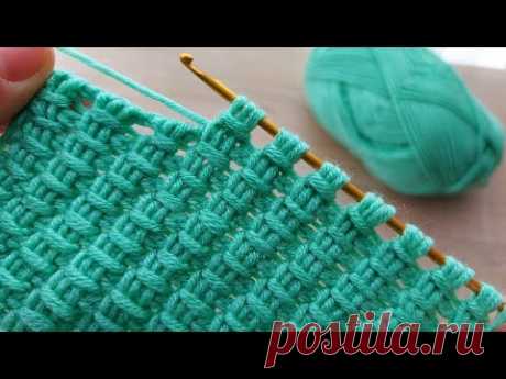 Super Easy Tunisian Knitting Model Çok Kolay Çok Gösterişli Tunus İşi  Örgü Modeli Yapımı
