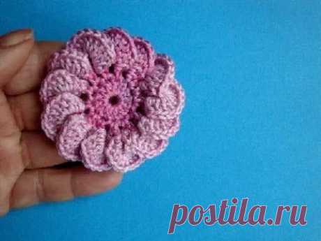 Crochet flower pattern -  вязаные цветы урок 58