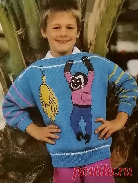 "Ребятам о зверятах" - детские пуловеры с вывязаными и вышитыми рисунками | Левреткоман-оч.умелец | Яндекс Дзен