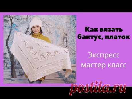 Как вязать бактус/платок спицами из центра. БЕЗ РАСЧЕТОВ! Экспресс мастер класс