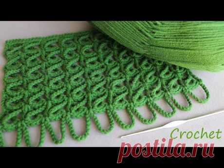Необычно и эффектно УЗОР КРЮЧКОМ простое ВЯЗАНИЕ КРЮЧКОМ для начинающих SUPER EASY Pattern Crochet