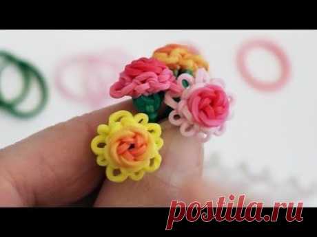 Rainbow Loom™  Mini Rose in Bloom Charm Tutorial