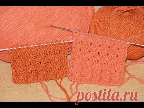 Вязание спицами. Ажурный Узор ЗАМОЧЕК  ////   Knitting for beginners. openwork pattern