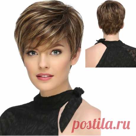 Великолепный Pixie Cut Парик Натуральные Прямые Волосы Смешанный Цвет Парика Коричневый Смешанные Светлые Волосы Синтетический Полный Парик С Челкой Vogue Короткий Парик Случайные Парики Партии Волос Замена Парики Для Женщин Девушки Прическа Парик | Wish