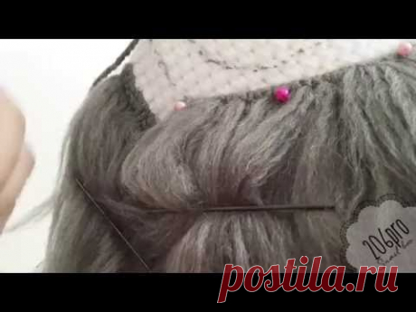 [206pro]Tutorial - Yarn doll hair for crochet doll (Part 2 - Sewing) - YouTube