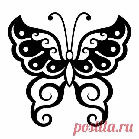 Красивый шаблон бабочки для вырезания или рисования
