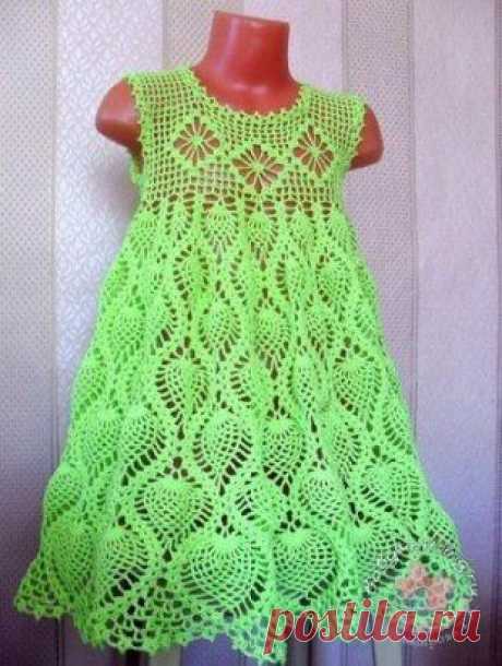 Сарафанчик для девочки крючком. Схема
https://labhousehold.com/dress-for-girls-3-4-years-crochet.html