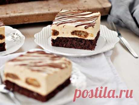 Бисквитно-шоколадный торт  Тоффи  с печеньем савоярди