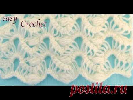 Como tejer con Gancho Crochet encaje ondas caladas 3D para cobijitas de bebe tejido tallermanualperu