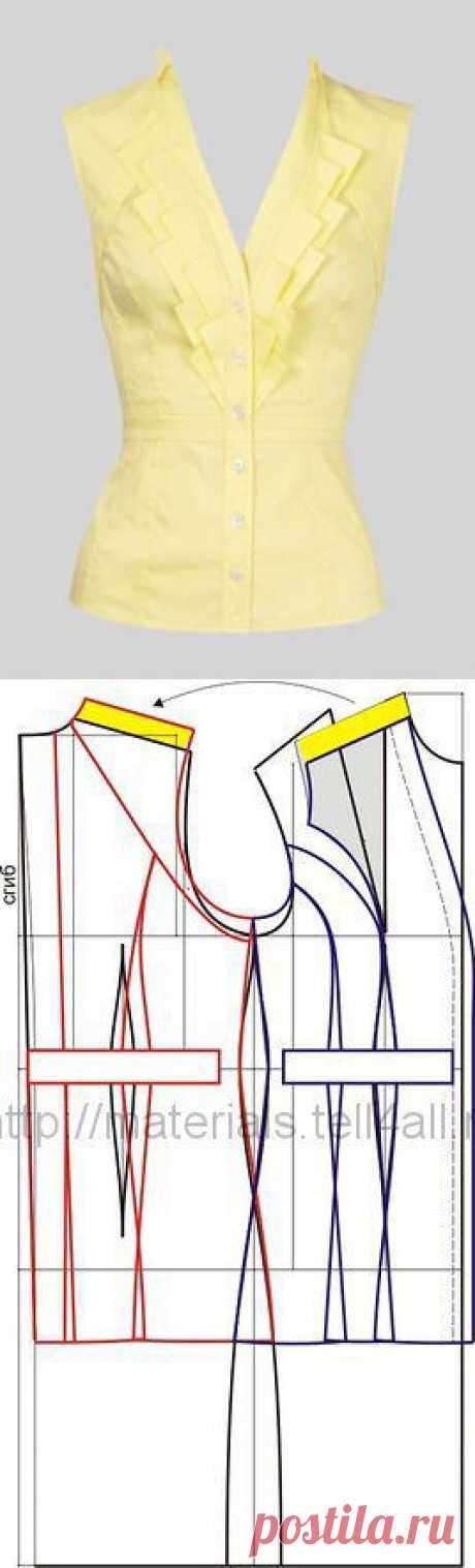 Разбираем крой блузы без рукавов | Шкатулка