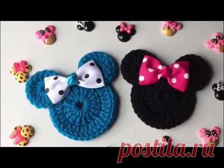 Cara de Minnie Mouse tejida a crochet