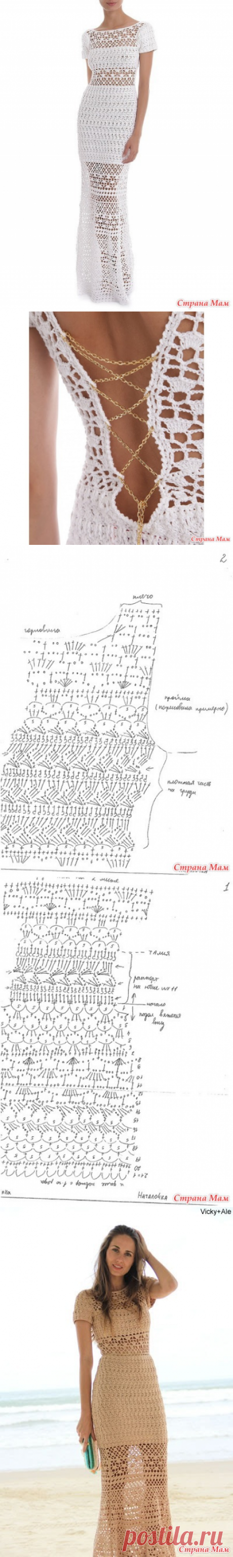 Ажурное длинное платье &quot;LILLY&quot; от бразильского дизайнера Lilly Sarti, крючком + схема. - Вязание - Страна Мам
