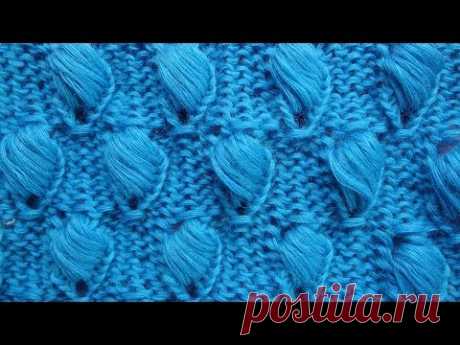 Спущенные шишечки Узор вязания спицами   Knitting pattern free   15
