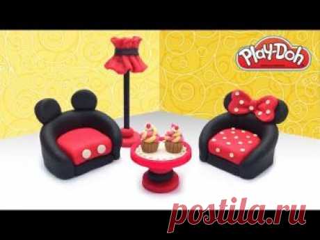 Mickey Mouse&Minnie Dollhouse Furniture. DIY Cute Dolls Stuff. Play Doh Crafts for Kids & Beginners