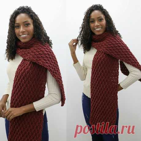 Бордовый шарф крючком. Схема – Paradosik Handmade - вязание для начинающих и профессионалов
