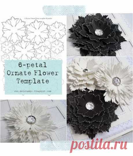 Mel Stampz: 6-petal Ornate Flower template