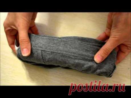 Как хранить носки, трусы, полотенца и ткани компактно!