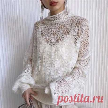 Ажурный узор спицами. Схема. / knittingideas.ru