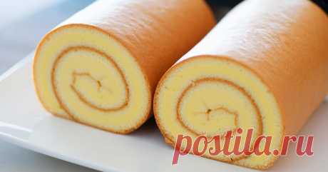 Базовый рецепт спонжевого бисквита для рулетов Мягкое тесто на желтках.