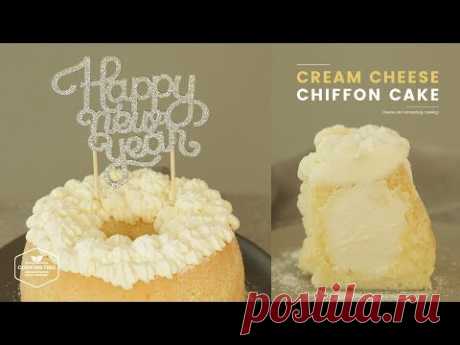 크림치즈( ்▿்) 쉬폰케이크 만들기 : Cream cheese Chiffon cake Recipe : クリームチーズシフォンケーキ | Cooking tree