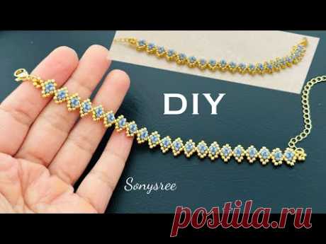 Diamond Tennis Bracelet || DIY Beaded Bracelet || Seed Beads Bracelet